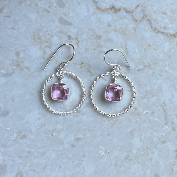 NWOT Sundance Crowley Earrings Pink Kunzite Sterling Silver